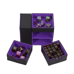 MIO Venta al por mayor de fábrica: Caja y estuche de almacenamiento portátil 3 en 1 de cuero PU y forro de franela para dados, torre de dados y accesorios de DND RPG, ideal para regalo. - Product Image 1