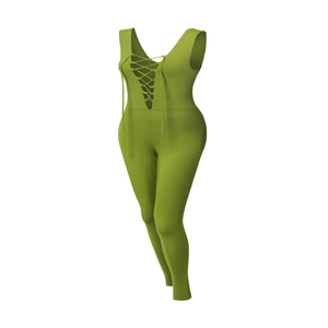 Combinaisons sans manches pour femmes grandes tailles, style streetwear, en spandex/polyester, avec cordon de serrage, respirantes, couleur personnalisée pour adultes. - Product Image 2