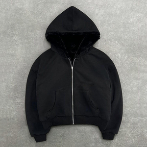 Sudadera con Capucha de Doble Capa 100% Algodón Premium, Oversize, de Lujo, con Forro Polar, Diseño Digital Ecológico, con Letras de Chenilla, para Invierno - Product Image 4