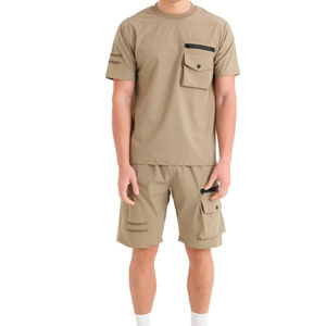 Ensemble t-shirt et short décontracté pour homme, vente en gros, deux pièces, nouvelle arrivée, haut à manches courtes et short pour hommes avec tissu et taille personnalisés - Product Image 2