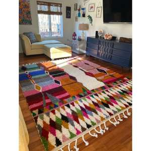 Tapis marocains faits main en laine, authentiques tapis berbères, laine naturelle, artisanat artisanal, taille et couleurs personnalisables, haute qualité - Product Image 1