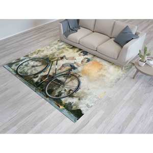 Tapis Graffiti Enfants à Vélo : Art Moderne, Convient aux Animaux, Tapis Imprimé, Tapis Fin Non Tissé - Product Image 1