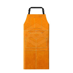 Premium Quality Heavy-Duty Industrial Sleeveless Bib Welding <b>Apron</b> Split Leather <b>Work</b> Safety Welder Customizable - Product Image 3