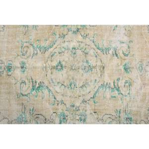 Alfombra clásica de lana de retazos verde Beige 4,5X7,8 pies diseño Aubusson turco para sala de estar pasillo de noche rectángulo de látex - Product Image 5