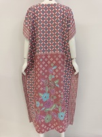 Nuevo kaftan Summer Dress Premium con diseño de motivo de cuello en V de moda Cierre de cintura elástica para interiores