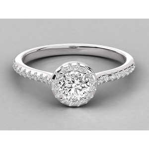 Bague élégante pour femme en or 18 carats avec diamant solitaire rond - Product Image 6