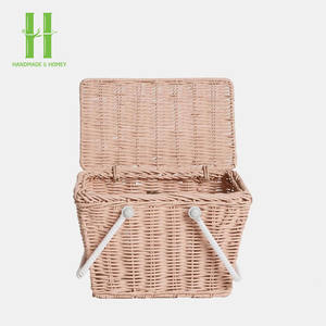 BEST SELLER Article artisanal incontournable Panier de rangement en rotin de couleur pastel élégante Panier cadeau Panier de rangement pour jouets d'enfants Vente en gros - Product Image 6
