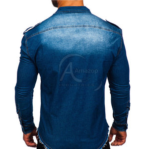 Hot Selling <b>Jeans</b> <b>Work</b> Shirt Strong Fabric High Quality Long Lasting <b>Jeans</b> <b>Work</b> Shirt For Workwear - Product Image 2