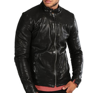 แจ็กเก็ตนักขี่จักรยานหนังคลาสสิกสำหรับบุรุษสไตล์ย้อนยุคสำหรับนักแข่งรถจักรยานยนต์ - Product Image 2