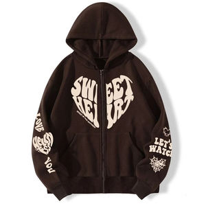 Sudadera con Capucha Extra Grande de Felpa Francesa con Estampado Puff, Alta Calidad, 100% Algodón, Estilo Urbano, Sudadera Lisa con Capucha para Mujer - Product Image 3