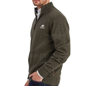 Pull à fermeture éclair quart de tour en coton mélangé, écologique, séchage rapide, unisexe, confortable, respirant, pour l'hiver, usage quotidien décontracté, uni - Product Image 3