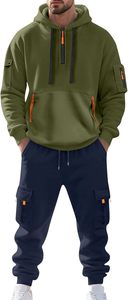 Survêtements pour hommes Survêtements décontractés Quart de fermeture éclair Pièces survêtements Manches longues Jogging - Product Image 6