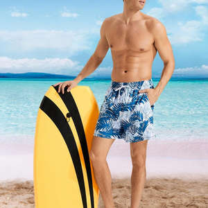 Bañador de alta calidad para hombre, logotipo bordado, 100% algodón, pantalones cortos de playa de verano, forro de malla, envío rápido, etiqueta privada OEM - Product Image 5