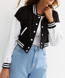 Unisex Custom Letterman Varsity Jackets Women Long Sleeves Casual Baseball Jacket Drop Shoulder <b>Material</b> Knitted - Product Image 3