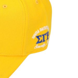 Sigma Gamma Rho SGRho Crest Cap Gold 20 lana 80 acrilico acrilico scudo greco ricamato anteriore posteriore regolabile sorellanza cappello - Product Image 3