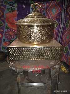 Plat à réchaud en métal de couleur or rose au design moderne et exclusif à prix de gros - Product Image 3