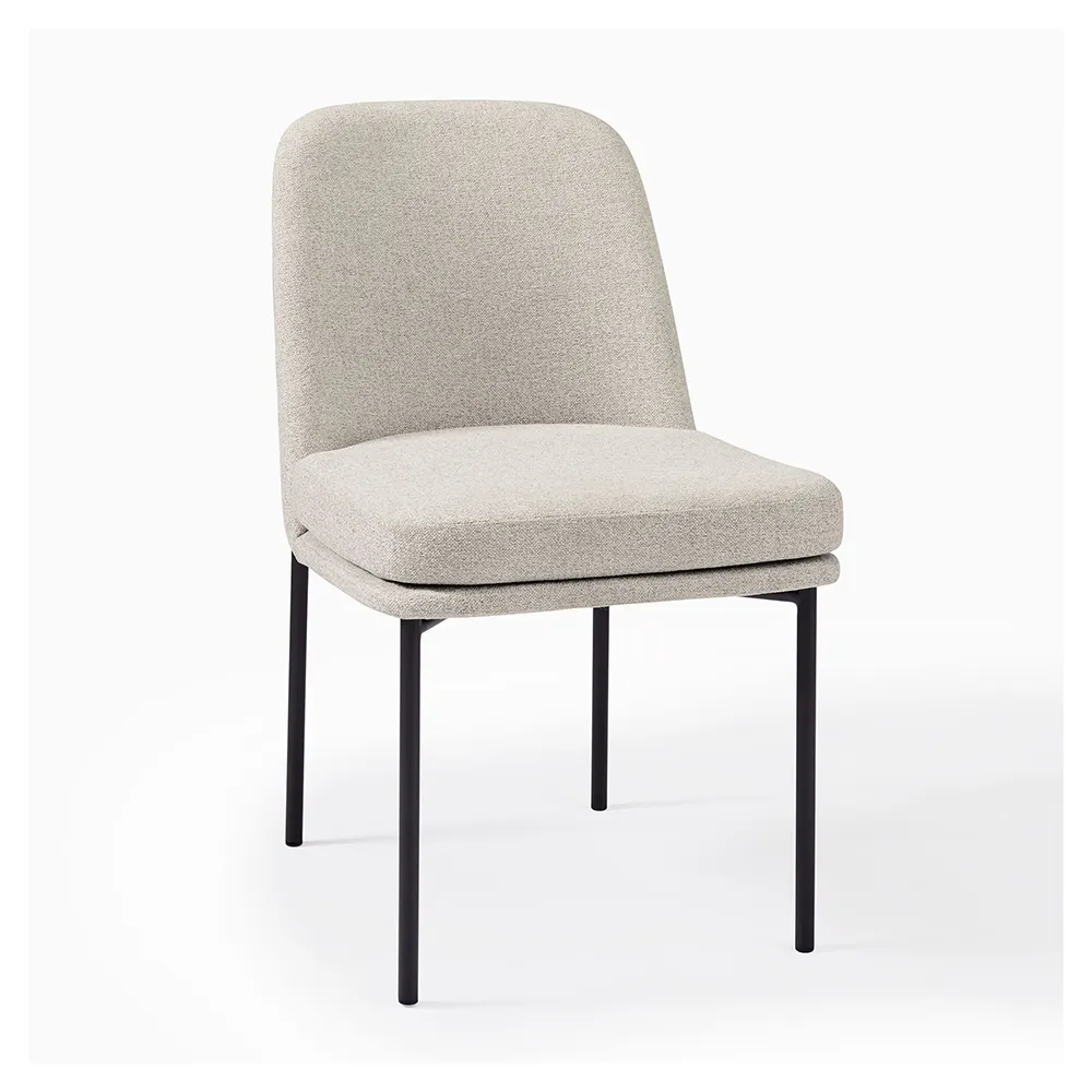Customizable Color Modern Luxury Linen Velvet Seat Metal Frame Dining Chair for Restaurant Cafe Hotel