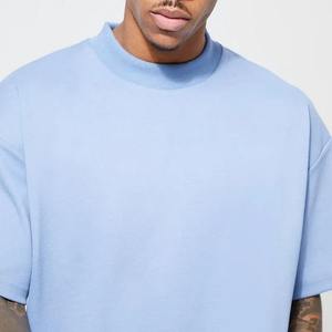 Camisetas de franela transpirable de algodón 100% para hombre al mejor precio, camisas informales de talla grande sin cuello con estampado de logotipo personalizado para primavera - Product Image 3