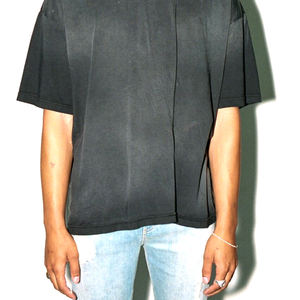 เสื้อยืดสีดำสำหรับผู้ชายฟิตเนสเสื้อยืด280gsm พิมพ์ลาย DTG สีดำซีดกันแดดสั่งได้ - Product Image 6