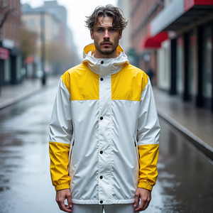 Custom Hiking Windbreaker Long Coat <b>Men's</b> 100% Nylon Spandex Long Rain Coat <b>Men</b> Mountain Hiking Lightweight Windbreaker Coat - Product Image 3