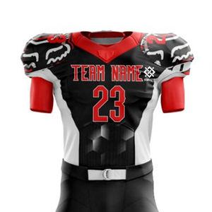 Uniformes de football américain personnalisés pour adultes, haut en twill, manches courtes, anti-UV, fabriqués au Pakistan pour les sports - Product Image 4