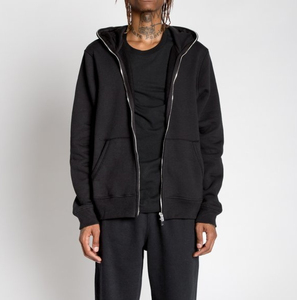Wholesale Custom Mens 100 Percent Cotton Heavyweight Oversized <b>Full</b> <b>Zip</b> <b>Hoodie</b> Stylish Streetwear Pullover 3D Embroidery - Product Image 3
