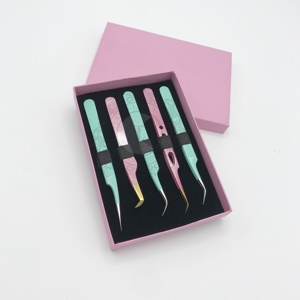 Caja de tarjetas personalizada, pinzas de acero inoxidable sostenibles, Punta puntiaguda, pinzas de Punta dorada, múltiples opciones de recubrimiento en polvo - Product Image 6