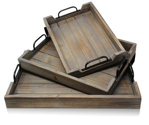 Platos de madera de estilo Retro únicos, bandeja para servir frutas y aperitivos para fiesta, tablero de madera de Acacia Rectangular, platos para aperitivos seguros para alimentos - Product Image 1