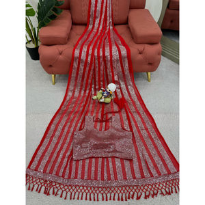 Venta al por mayor Faux Georgette Saree con hilo de lentejuelas de trabajo | Tela orgánica de calidad superior Sensación a granel Precio barato Blusa incluida - Product Image 1