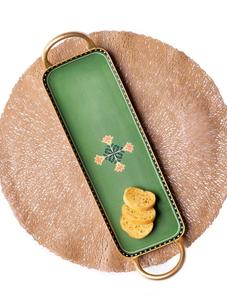 Lot de 3 plateaux de service élégants et durables pour le micro-ondes, couleurs vives, peints à la main, pour la cuisine ou la décoration intérieure. - Product Image 4