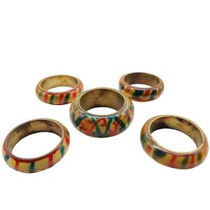 Rond de serviette en métal de finition antique bleue avec un design personnalisé Rond de serviette Vaisselle Vaisselle Décoration Utiliser un design luxueux - Product Image 3