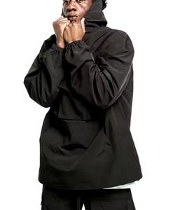 Chaqueta Cortavientos Negra de Nylon para Hombre, Talla Grande, Ajuste Holgado, Transpirable, con Múltiples Bolsillos y Media Cremallera, Venta al por Mayor - Product Image 2