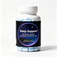 Étiquettes personnalisées Haoxuan pour bouteilles de soutien au sommeil, film noir mat, autocollants imprimés imperméables pour l'emballage de produits nutritionnels