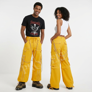 <b>Vintage</b> Premium Quality <b>Cargo</b> Pants With Chains Wide Leg Streetwear Techwear Fashion Trousers Wholesale OEM Bulk Supply Pants - Product Image 5