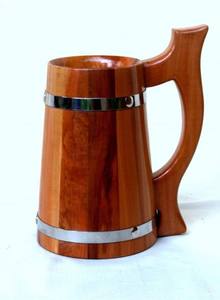 Premium Carved Wooden & Metal Beer Stein Handcrafted <b>Vintage</b> Style Drinkware Custom Logo Option Home <b>Bar</b> Wedding Favors Gifts - Product Image 4