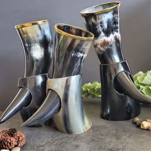 Cornes de boeuf de vente chaude de la société de fabrication indienne Viking cornes à boire sans danger pour les aliments polis à bas prix - Product Image 3