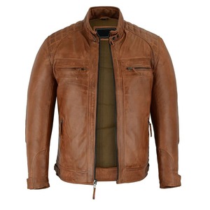 Elegante chaqueta de cuero negro para hombre con diseño ajustado perfecto para salidas casuales y paseos en motocicleta de invierno - Product Image 1