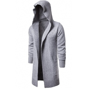 Custom OEM Services Elongated Knitted <b>Cardigan</b> Hoodie Tall Robe Plaid Outerwear Winter Embroidery Print Fashion <b>Cardigan</b> Hoodies - Product Image 6