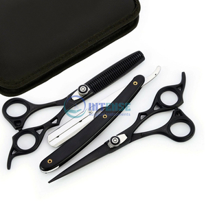 Ensemble de ciseaux professionnels pour la coupe et l'amincissement des cheveux Kit de salon de coiffure en acier inoxydable à bords tranchants pour stylistes - Product Image 4