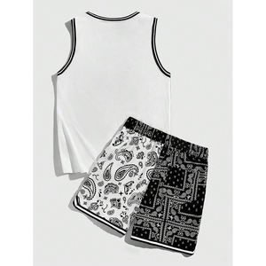 Diseño único Venta caliente Hombres Streetwear Pantalones cortos y camisas Set Logotipo personalizado Algodón Top Shorts para hombres - Product Image 4