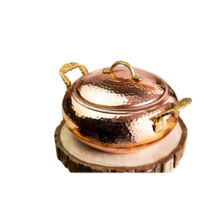 Hotpot en cuivre chauffant des aliments de qualité supérieure pour restaurant et hôtel du fabricant indien - Product Image 1