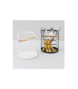 Soporte para cubiertos de 4 secciones, soporte de almacenamiento para cubiertos de Color negro y Metal de alta calidad, diseño único, soporte para cubiertos con forma personalizada - Product Image 4