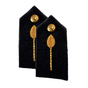 OEM Brodé Gorget Collier Patch Or Blanc Fil Fil Clips En Laiton Brodé À La Main Décoation Strass Fait Feutre Tissu - Product Image 1