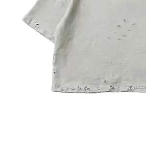 Camiseta estampada de corte holgado para hombre, 100% algodón, con logo personalizado, estilo streetwear, vintage, lavada. - Product Image 6