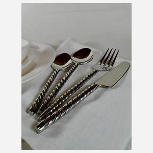 Elegant <b>Flatware</b> Set in Stainless Steel with Gold Glitter Handle Perfect for Weddings and Special Occasions from India - Product Image 2