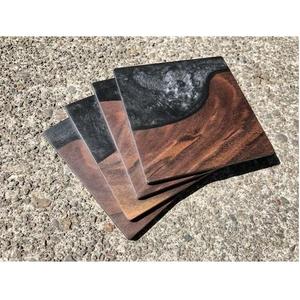 Modern Elegant <b>Coasters</b> <b>Set</b> Unique Wooden Cup Mats <b>and</b> Pads Creative Classic Epoxy Resin Design for Drinks <b>Coasters</b> Holder <b>Set</b> - Product Image 3