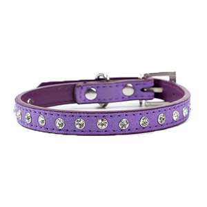 Collier de chien rembourré en cuir souple avec perle de cristal colorée et collier de chien à rivets - Product Image 1