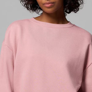 Sweat-shirt à col rond uni surdimensionné pour femmes, pour les acheteurs en gros, prix avantageux, coupe confortable pour l'hiver, avec logo personnalisé - Product Image 2