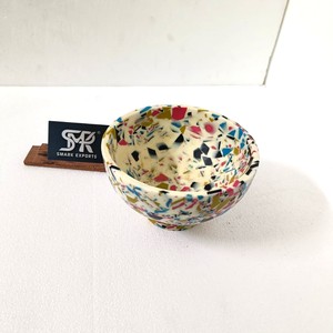 Ciotola in Resina Terrazzo Fatta a Mano con Design a Chips <span class=keywords><strong>Colorati</strong></span>, Ciotola Decorativa per Snack, Dessert e Decorazione Tavola - Product Image 4