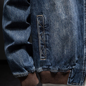 แจ็คเก็ตยีนส์ผ้าฝ้ายสไตล์สตรีทแวร์วินเทจคุณภาพสูงขายดีสำหรับผู้ชาย ออกแบบตามสั่ง - Product Image 3